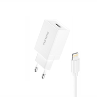 FONENG Netz-Ladegerät K210 2.1A 10W 1xUSB + Kabel Lightning weiss